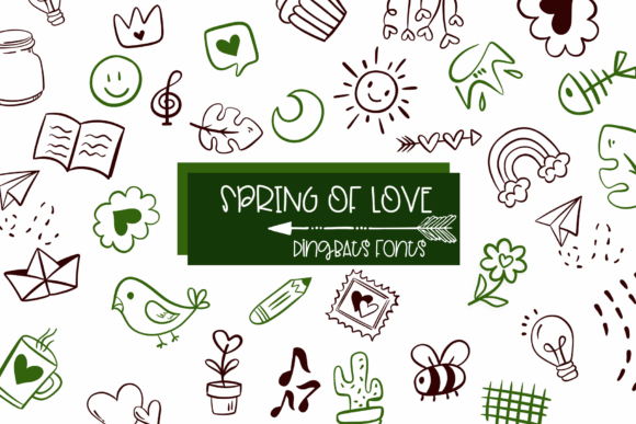 Spring of Love: A Natural Dingbats Font for Handmade Crafts